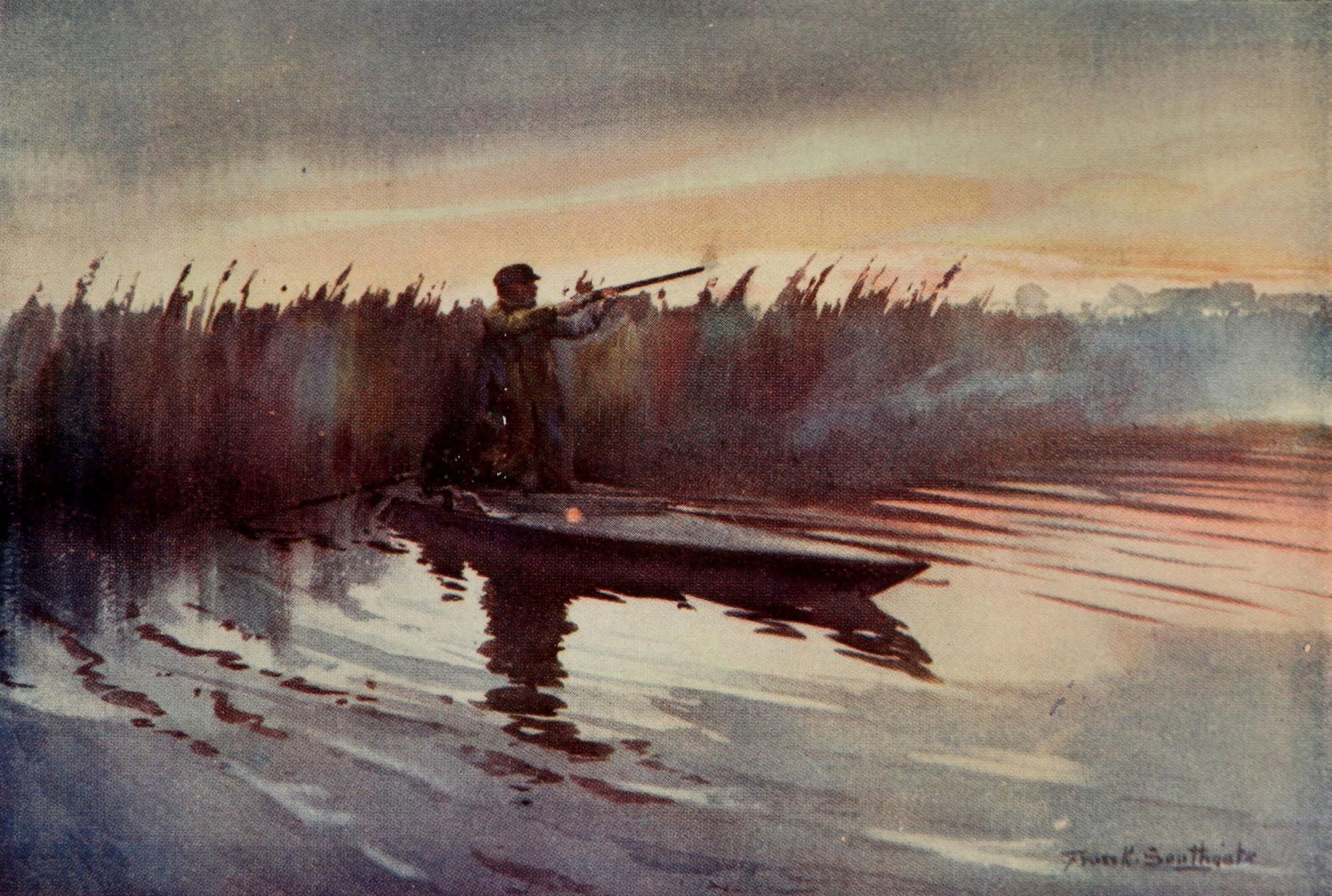 Norfolk Broads 1906 Flight Shooting Canvas Art - Frank Southgate (18 x 24)