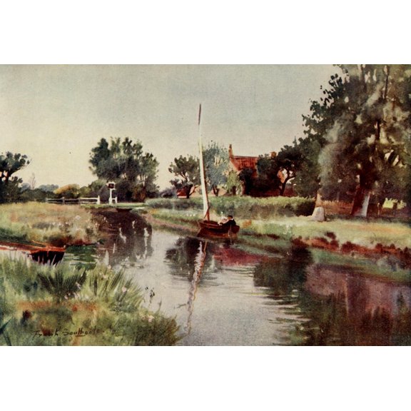 Norfolk Broads 1906 'Pleasure Boat Inn', Hickling Broad Poster Print by Frank Southgate (24 x 36)