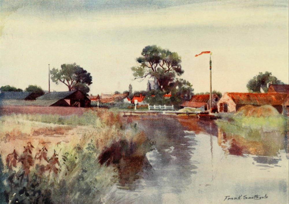 Norfolk Broads 1906 Stalham Staithe Canvas Art - Frank Southgate (24 x 36)