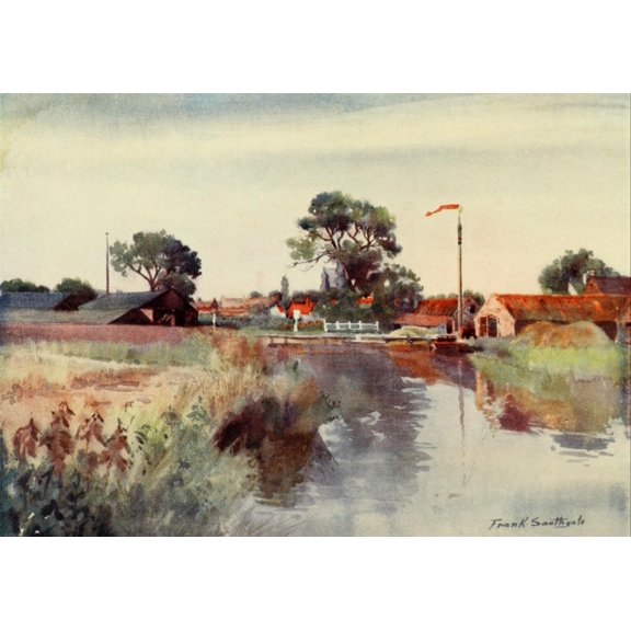 Norfolk Broads 1906 Stalham Staithe Canvas Art - Frank Southgate (24 x 36)