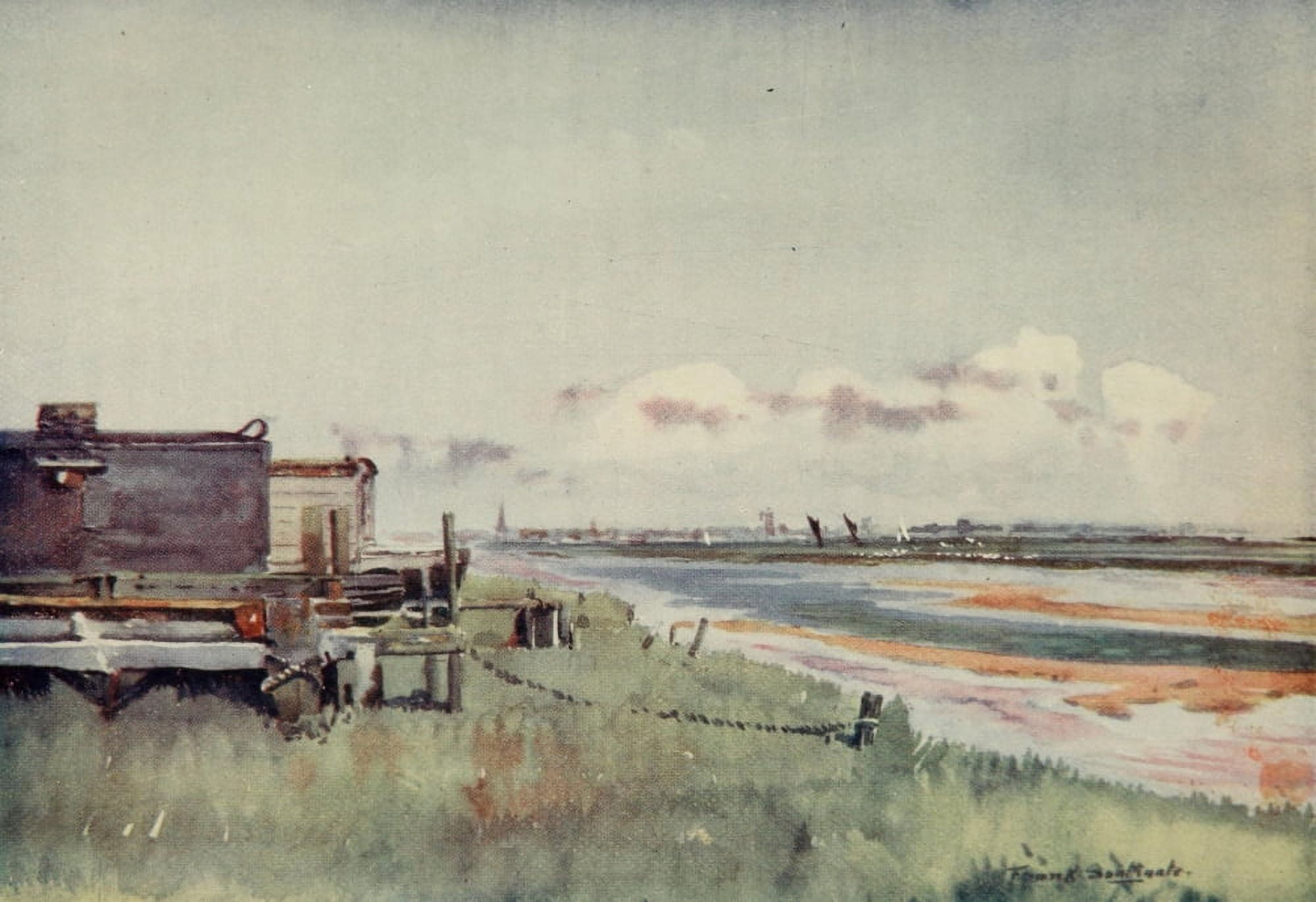 Norfolk Broads 1906 Yarmouth from Breydon Canvas Art - Frank Southgate (18 x 24)