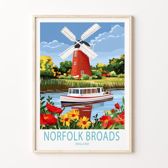 Norfolk Broads England Scenic Travel Home Decor