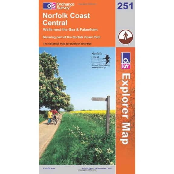 Pre-Owned Norfolk Coast Central (OS Explorer Map): Sheet 251 Paperback