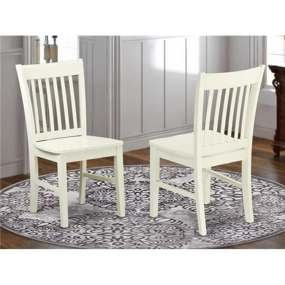 Norfolk Dining Chair with Wood Seat - Linen White - Set of 2
