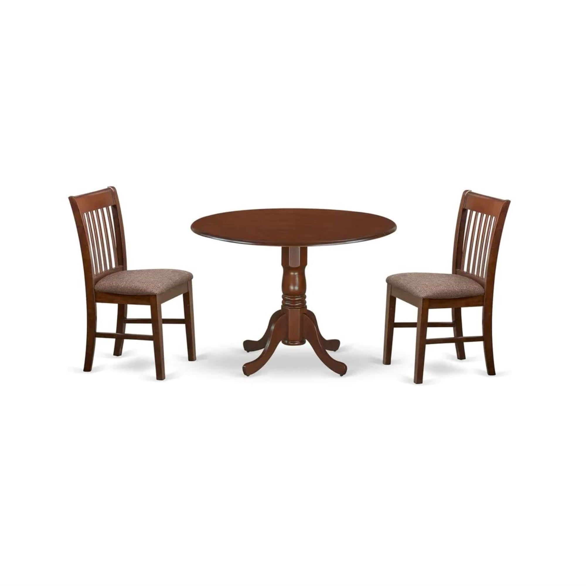 Norfolk Linen Upholstered Wooden Side Chair with Slat Back, Brown