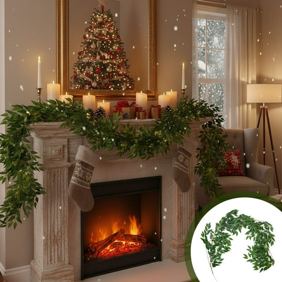 Norfolk Garland, Artificial Christmas Garland, 5.6FT Holiday Decoration, Home Fireplace Wall Decor, Realistic Greenery for Festive Celebrations