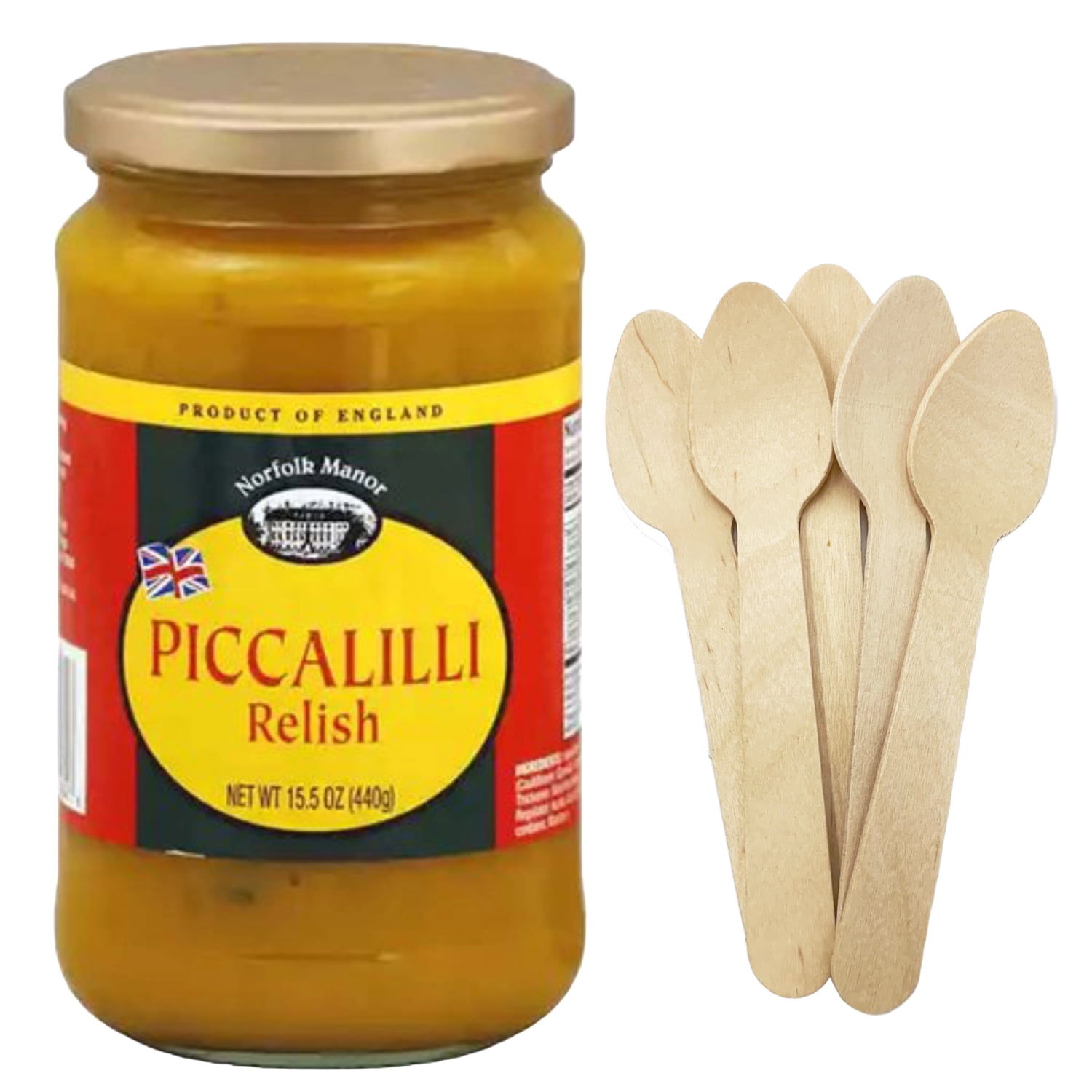 Norfolk Manor Piccalilli Relish 15.52 oz Set with 5 Count Eco-Friendly ...