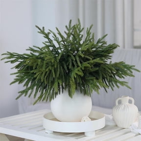 Norfolk Pine Branch,18 IN Artificial Pine Branches Fake Greenery Pine Needle Picks Plants for DIY Garland Wreath,Christmas Tree Branches Green Plants ,Christmas Tree Garland Wreath Decorating