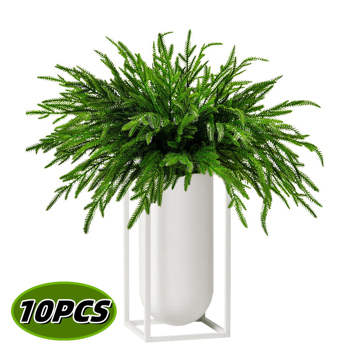 Christmas Norfolk Pine Branches 18inch Artificial Norfolk Pine Needles for DIY Craft Garland Indoor Outdoor Home Decor 10PCS