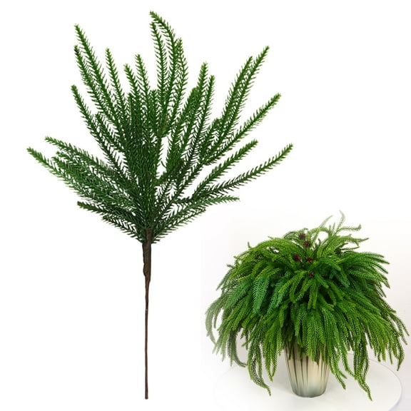 Norfolk Pine Branches, Ongmies Christmas Decorations Indoor, Realistic Artificial Cedar Stems | Christmas Greenery Picks for Diy Decor