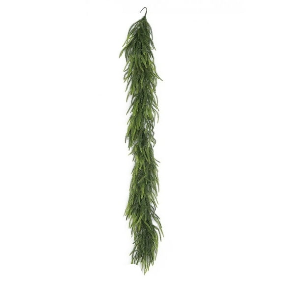 Norfolk Pine Garland 5.9FT Artificial Christmas Greenery - Real Touch Pine Garland for Mantle, Table, Wall, Fireplace, Indoor & Outdoor Holiday Decor