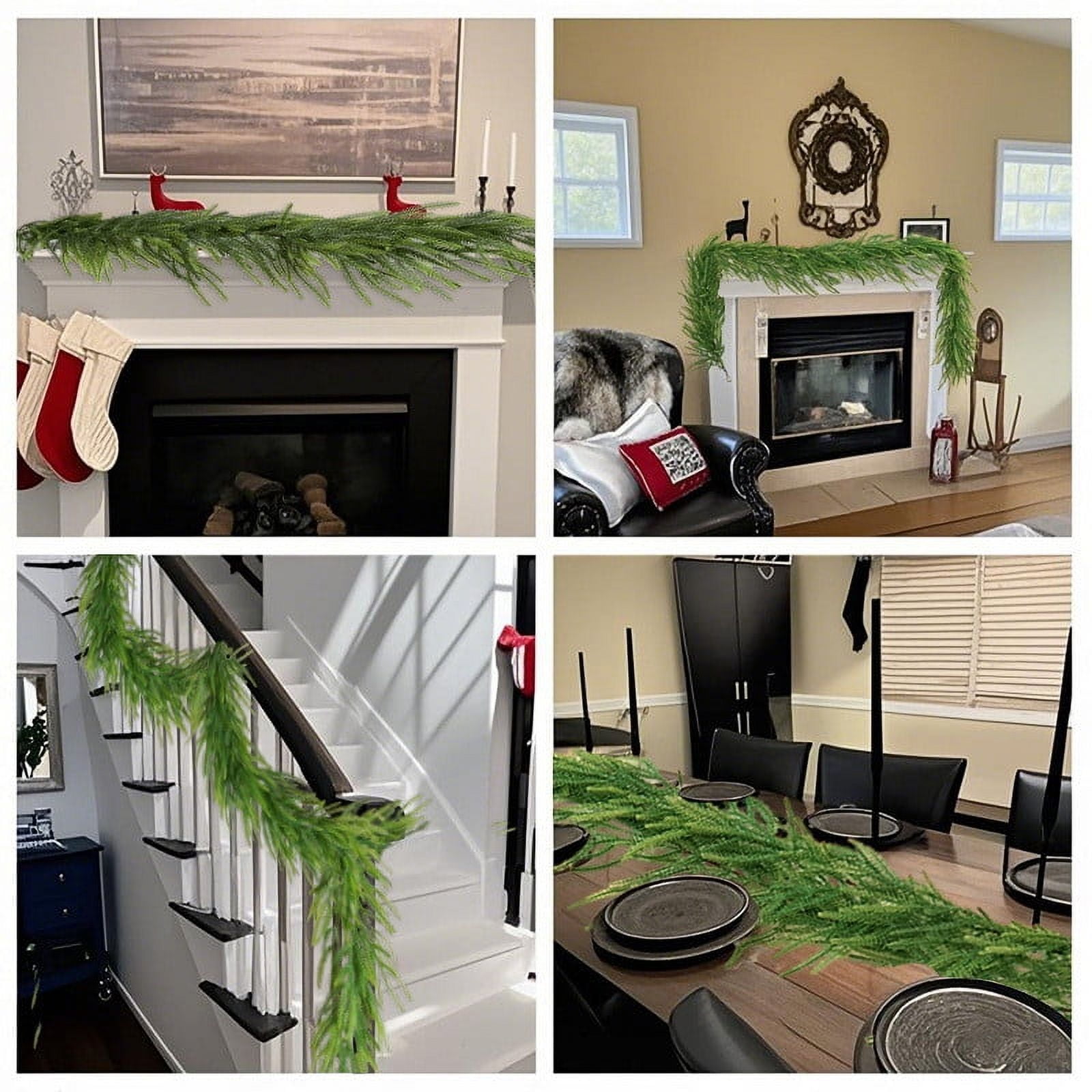 Norfolk Pine Garland, Artificial Christmas Garland for Fireplace Mantle ...