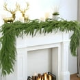 thumbnail image 1 of Norfolk Pine Garlands with Light String, Artificial Soft Christmas Pine Garland, Green Real Touch Greenery Garland for Table, Mantle, Staires, Wall, Premium Indoor/Outdoor Christmas Decorations, 1 of 6