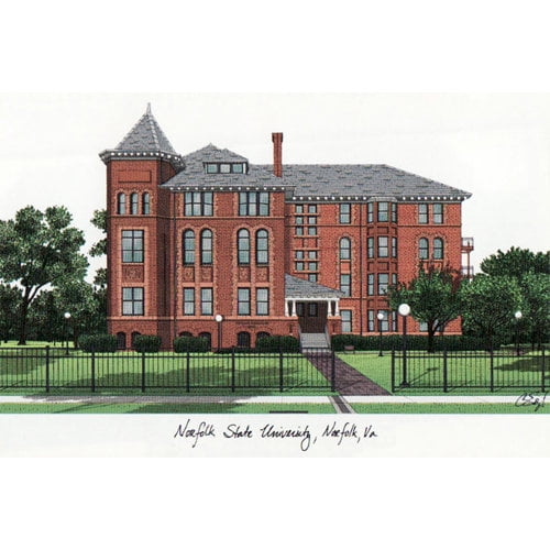 Norfolk State Campus Images Lithograph P