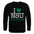 thumbnail image 1 of Norfolk State University I Love Crewneck T-Shirt, Black - Medium, 1 of 1