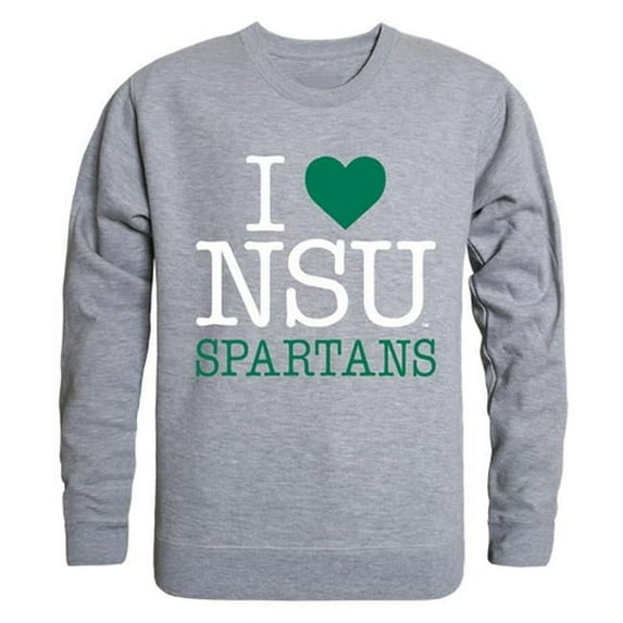 Norfolk State University I Love Crewneck T-Shirt, Heather Grey - 2XL