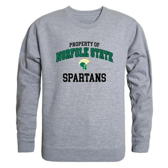 Norfolk State University Property of Crewneck T-Shirt, Heather Grey - Extra Large