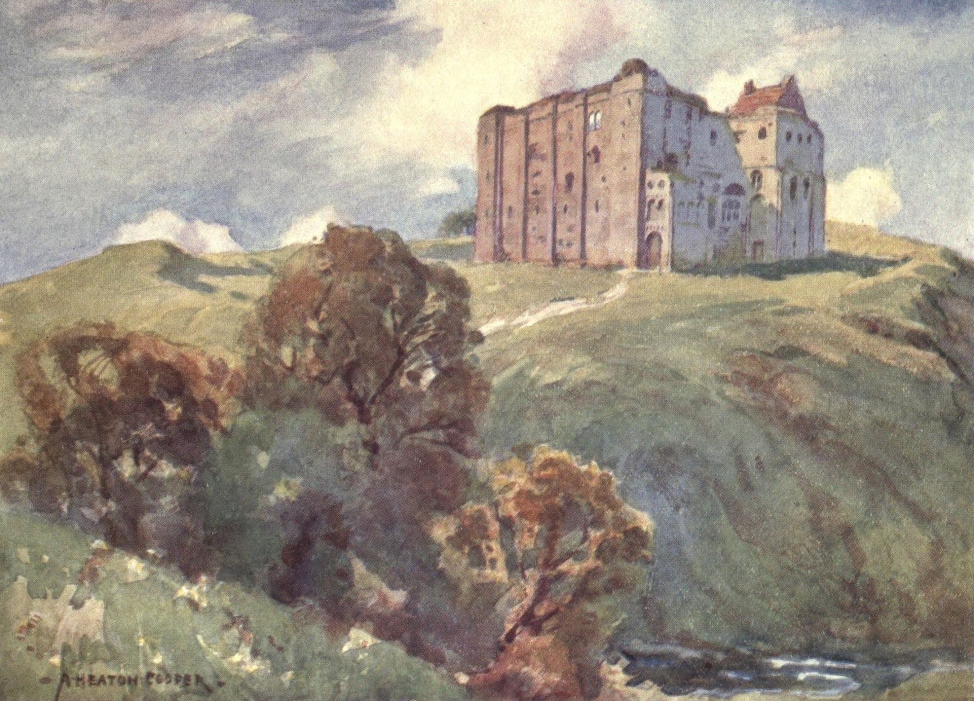Norfolk & Suffolk 1921 Castle Rising Norfolk Canvas Art - Alfred Heaton Cooper (24 x 36)