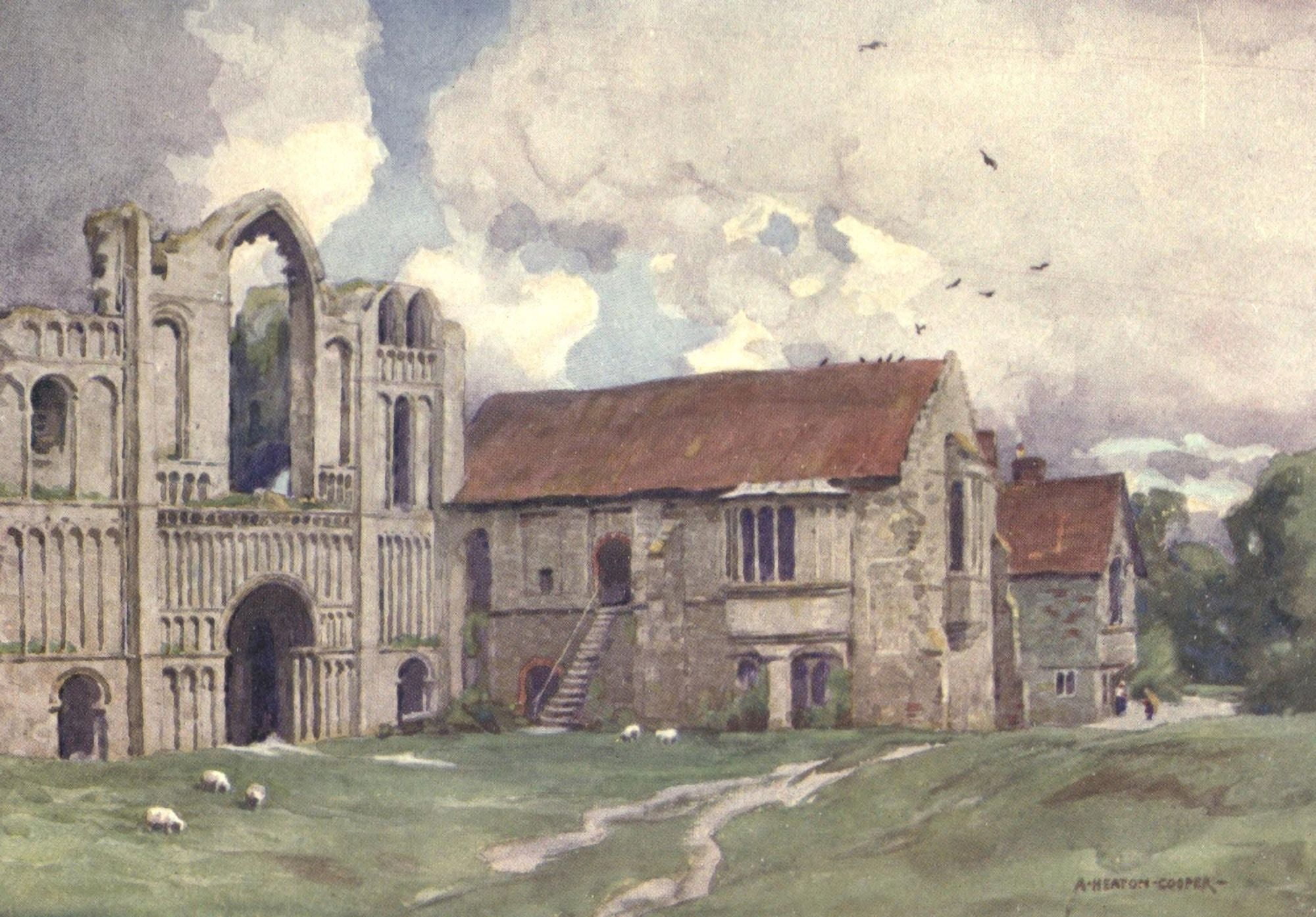 Norfolk & Suffolk 1921 Castleacre Priory Norfolk Canvas Art - Alfred Heaton Cooper (24 x 36)