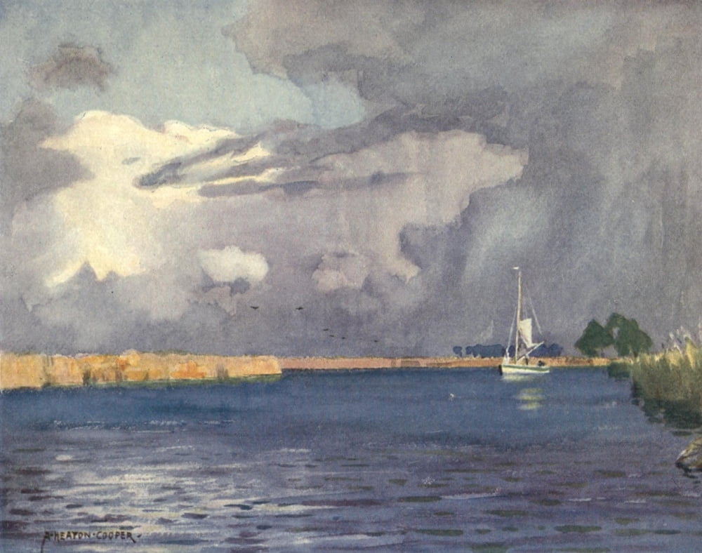 Norfolk & Suffolk 1921 Heigham Sounds Norfolk Canvas Art - Alfred Heaton Cooper (24 x 36)