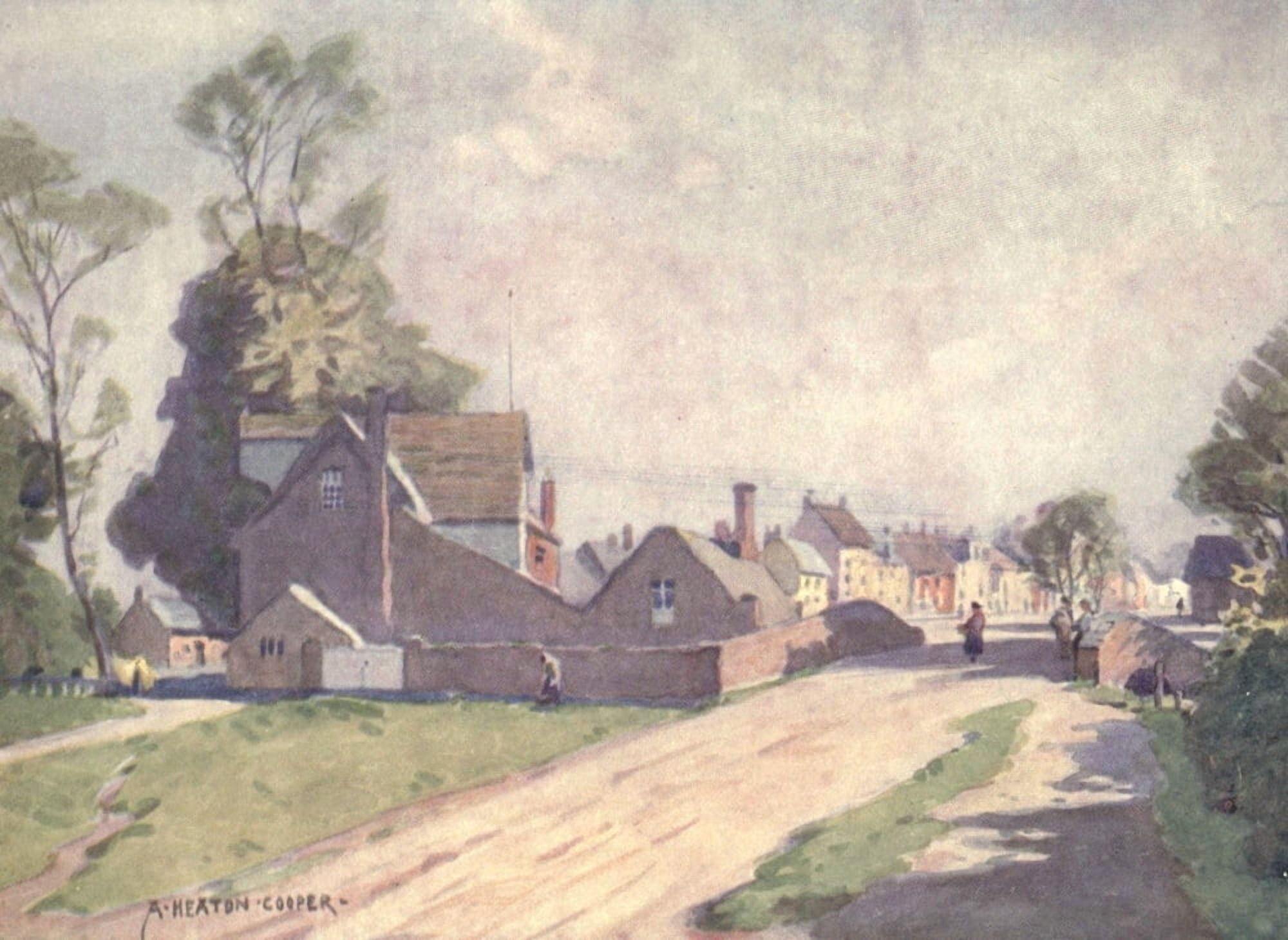 Norfolk & Suffolk 1921 Long Melford Canvas Art - Alfred Heaton Cooper (24 x 36)