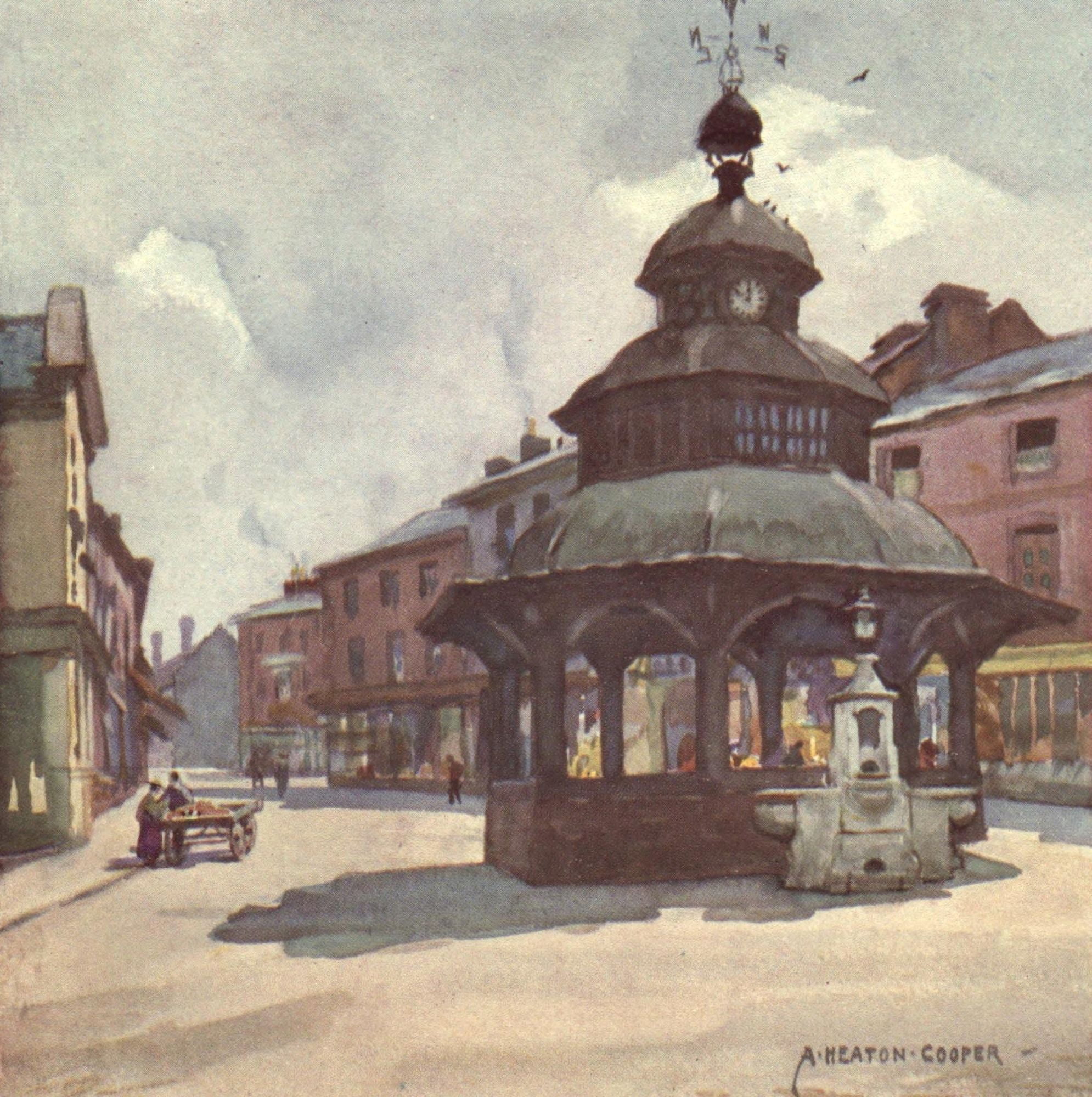 Norfolk & Suffolk 1921 Market Cross North Walsham Canvas Art - Alfred Heaton Cooper (18 x 24)