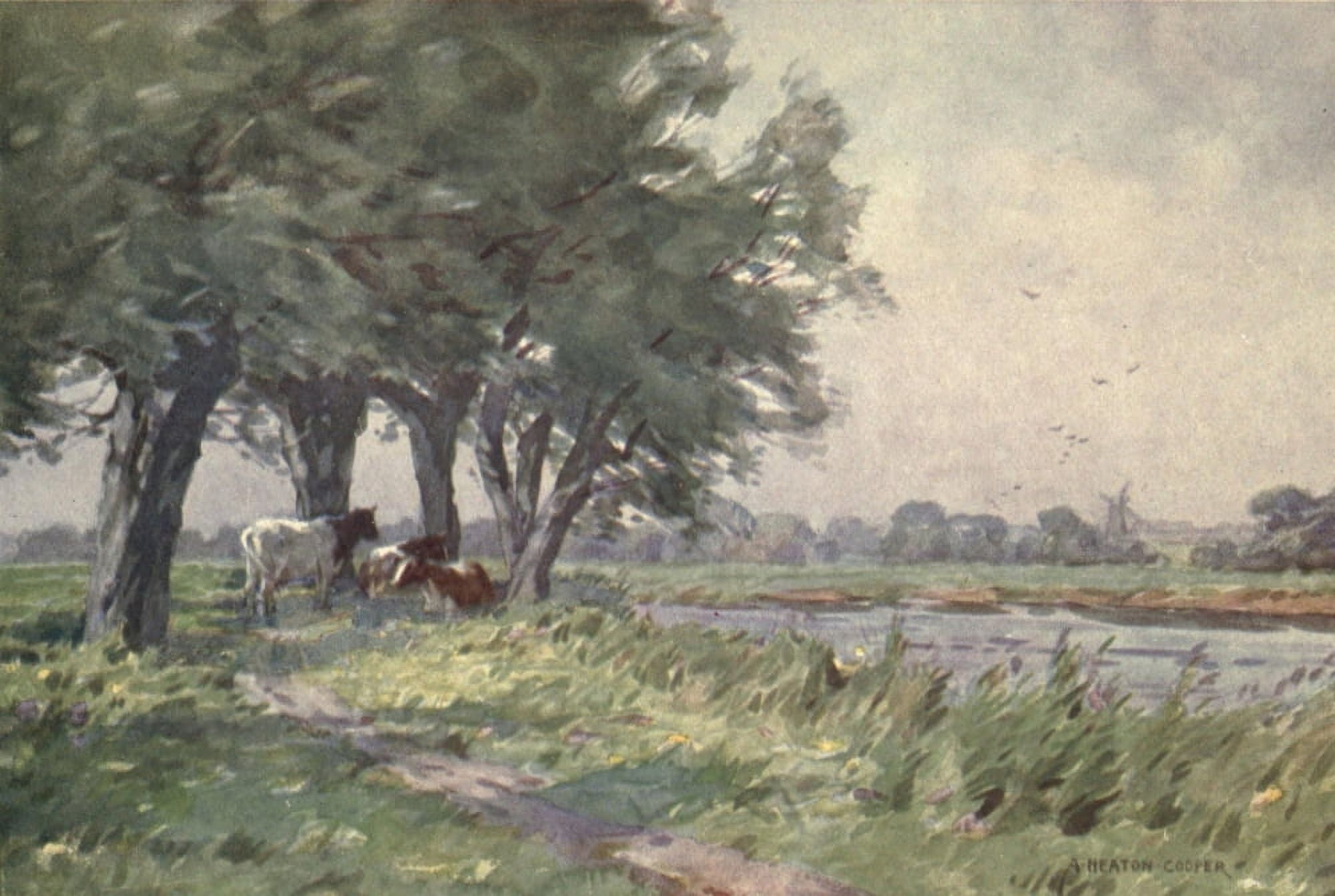 Norfolk & Suffolk 1921 Noonday on the Stour Canvas Art - Alfred Heaton Cooper (24 x 36)