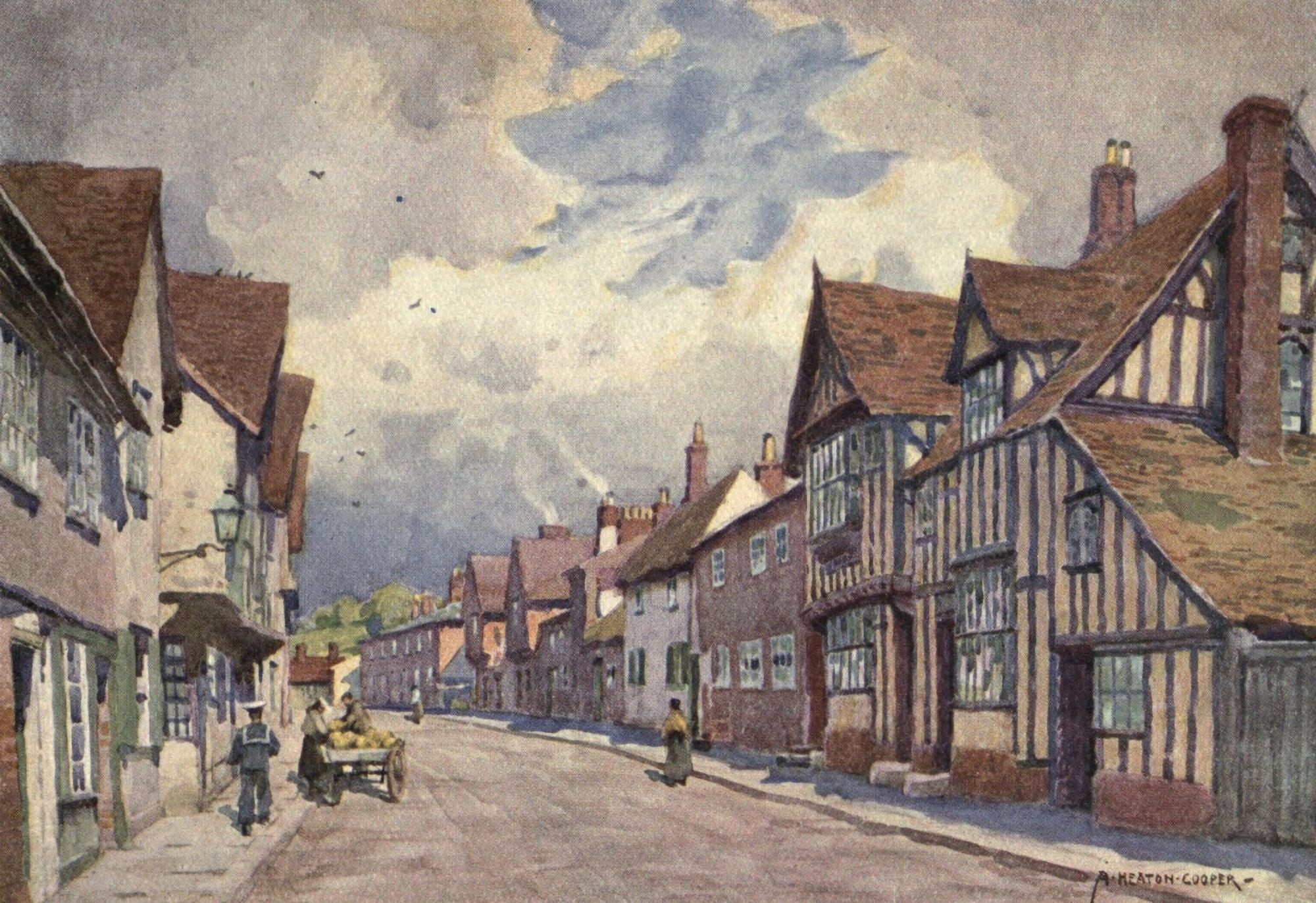 Norfolk & Suffolk 1921 Old Moot Hall Sudbury Canvas Art - Alfred Heaton Cooper (24 x 36)