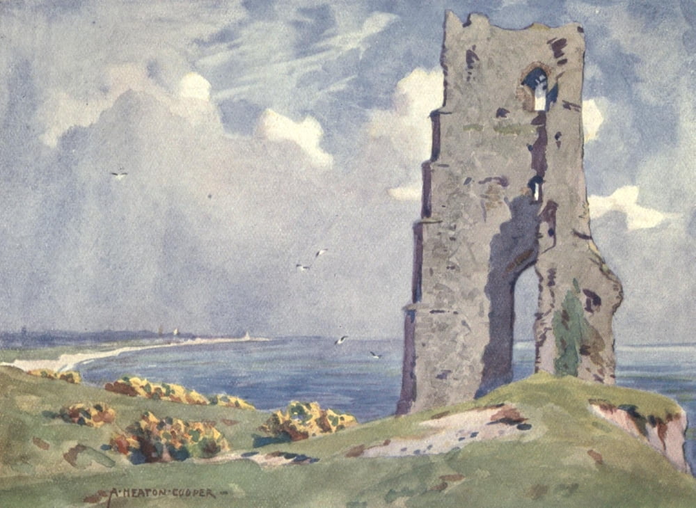 Norfolk & Suffolk 1921 Ruins of All Saints Church Dunwich Canvas Art - Alfred Heaton Cooper (24 x 36)