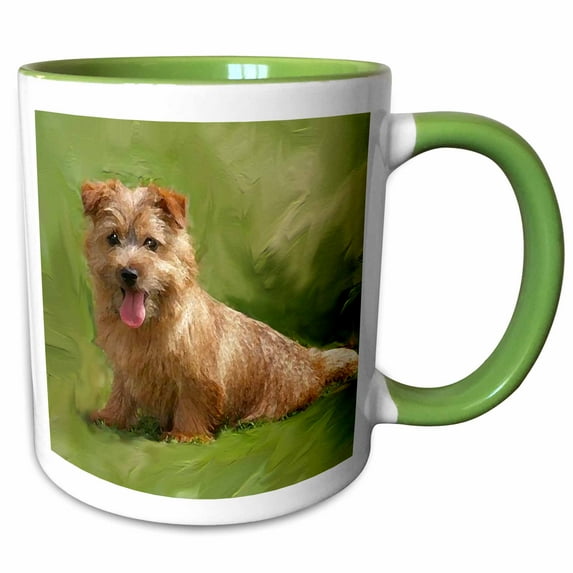 3drose, Norfolk Terrier, 11oz Two-tone Green Mug