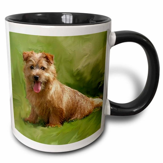 3drose, Norfolk Terrier, 15oz Two-tone Black Mug