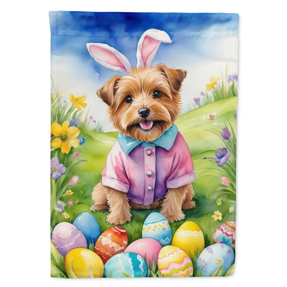 Norfolk Terrier Easter Egg Hunt Garden Flag 11.25 in x 15.5 in