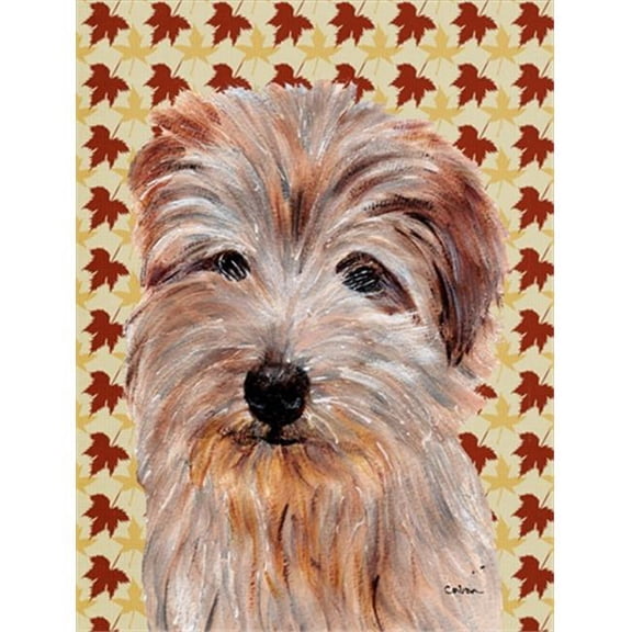 Norfolk Terrier Fall Leaves Flag Garden Size