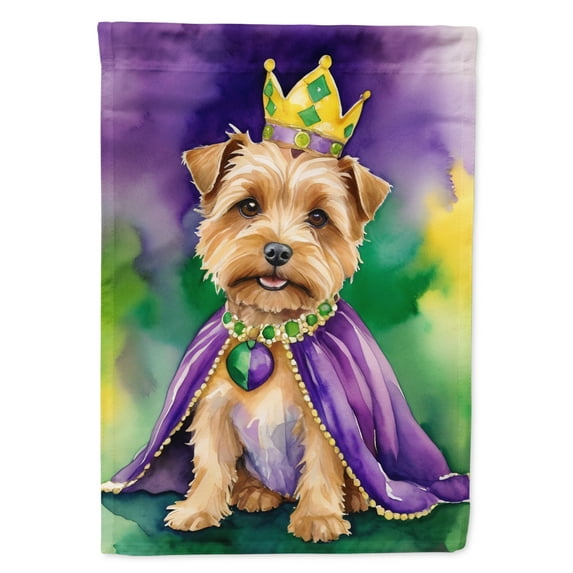 Norfolk Terrier King of Mardi Gras House Flag