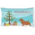 thumbnail image 1 of Norfolk Terrier Merry Christmas Tree Canvas Fabric Decorative Pillow, 1 of 3