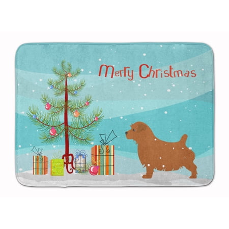 Norfolk Terrier Merry Christmas Tree Machine Washable Memory Foam Mat