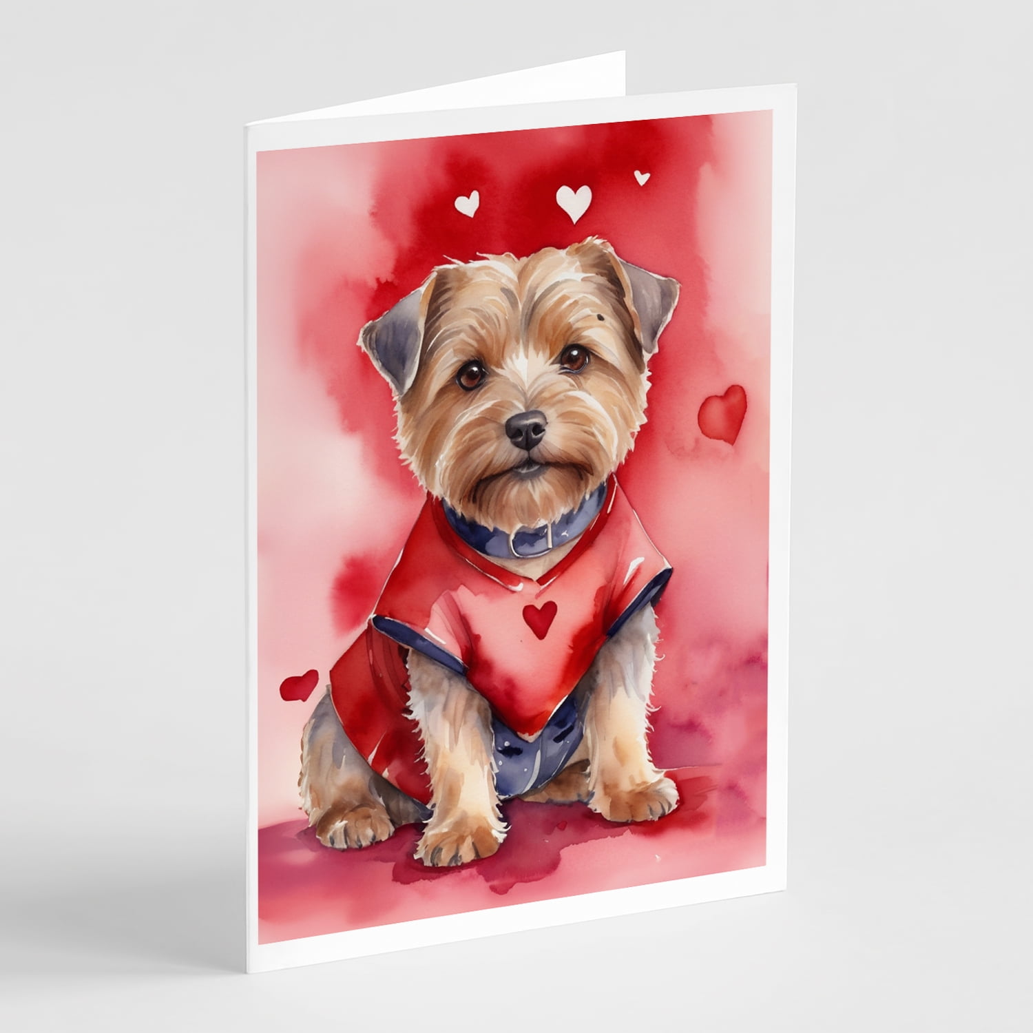 Norfolk Terrier My Valentine Greeting Cards Pack of 8 7 in x 5 in