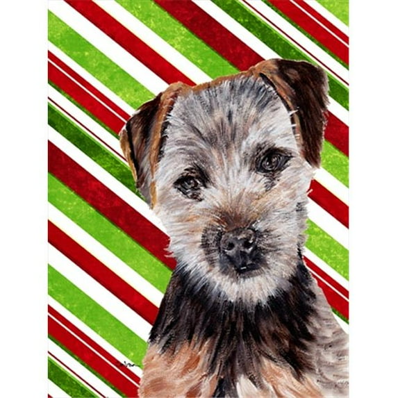 Norfolk Terrier Puppy Candy Cane Christmas Flag Canvas House Size