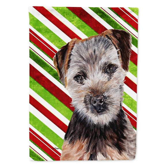 Norfolk Terrier Puppy Candy Cane Christmas Garden Flag