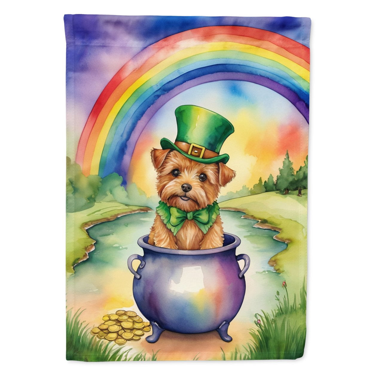 Norfolk Terrier St Patrick's Day Garden Flag 11.25 in x 15.5 in