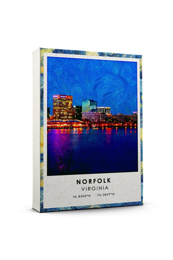 Norfolk Travel Canvas, Virginia Travel Art Canvas, Norfolk Travel City Canvas, Travel Artwork Canvas