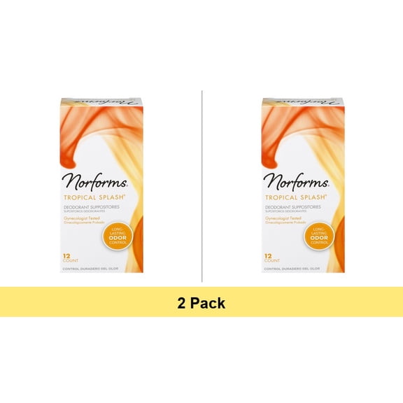 Norforms Deodorant Suppositories, Tropical Splash, 12 Ct - 2 Pack