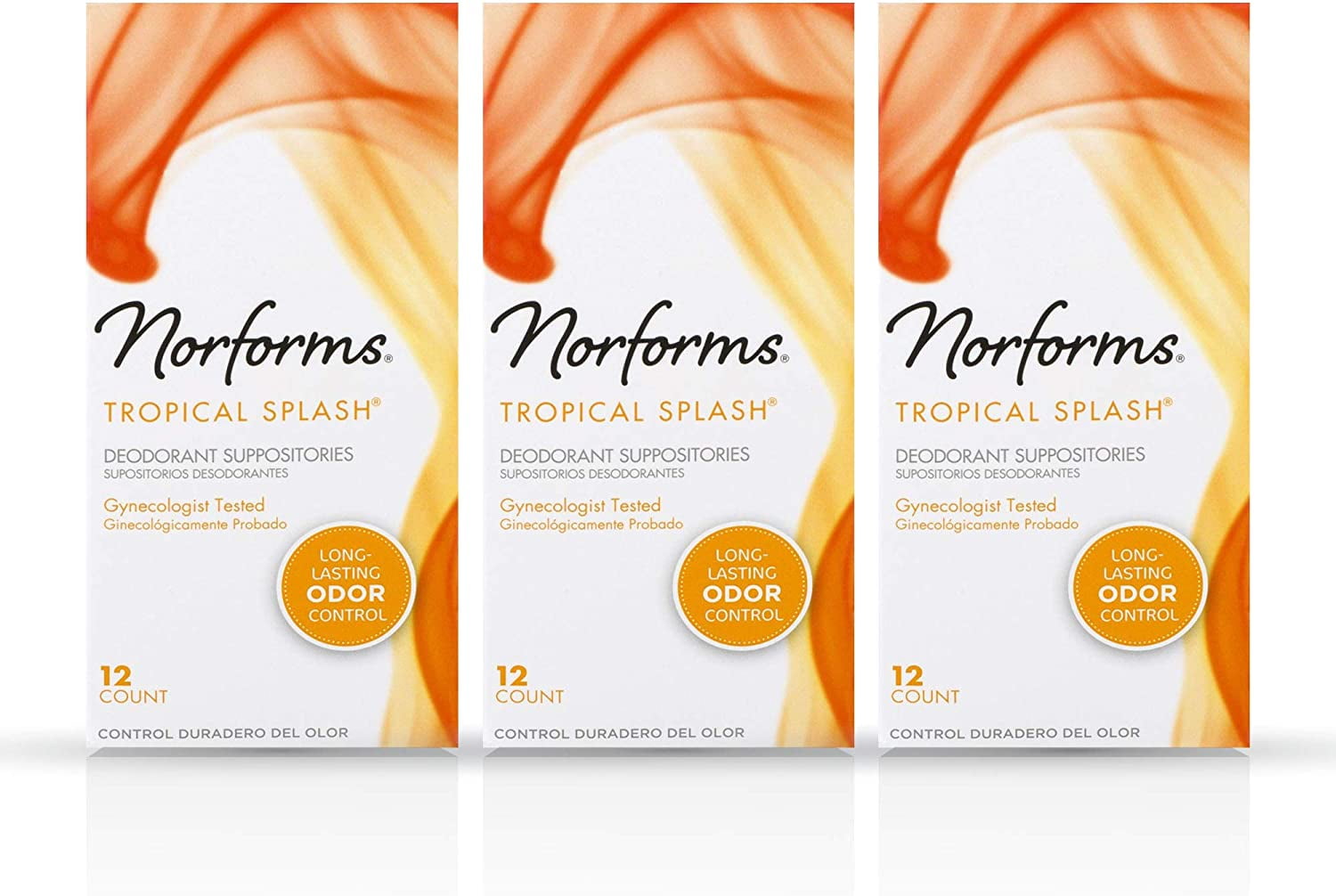 Norforms Tropical Splash Deodorant Suppositories, Feminine Odor Control ...