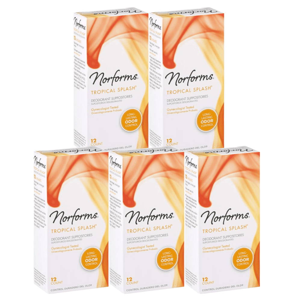 Norforms Tropical Splash Deodorant Suppositories, 12 CT (Pack - 5)