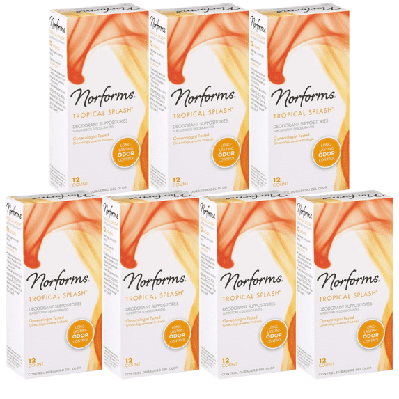 Norforms Tropical Splash Deodorant Suppositories, 12 CT (Pack - 7 ...