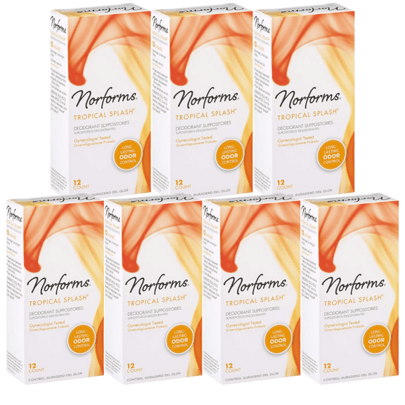 Norforms Tropical Splash Deodorant Suppositories, 12 CT (Pack - 7)