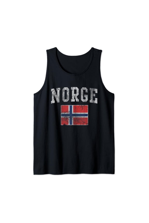 Norge Flag Norwegian Norway Retro Distressed Fade Gift Tank Top Size S-3XL
