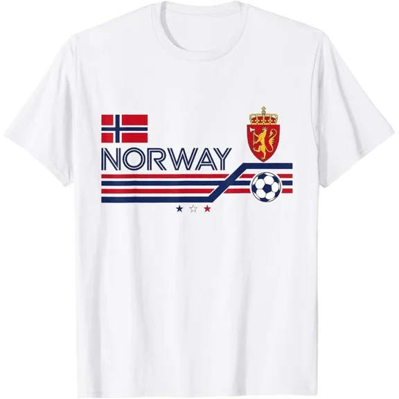 Norge Rowing Vintage Norway Letters Soccer Supporter T-Shirt