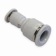 Reducing Straight Union, 1/4 in x 1/8 in Tube Size, Polybutylene, White, 10 PK M20200401