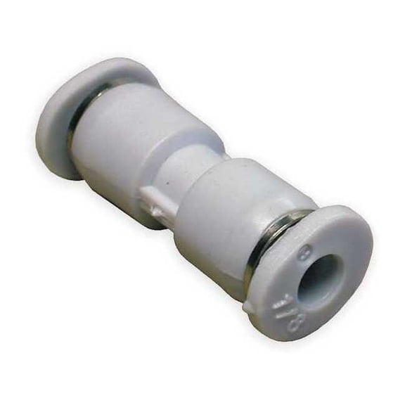 Norgren Straight Union, 1/8 in Tube Size, Polybutylene, White, 10 PK M20200100